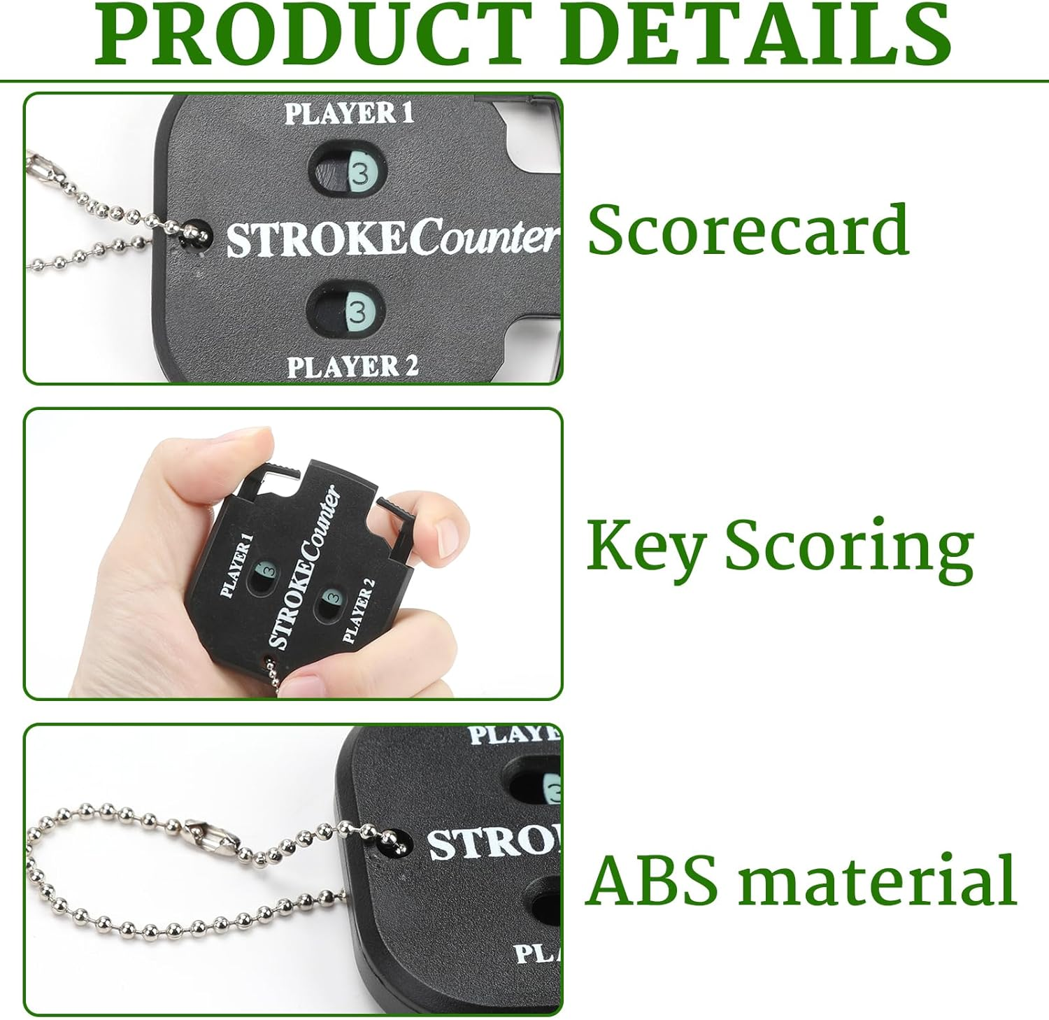 2 Pcs Mini Golf Stroke Counters, Two-Digit 2 Players Manual Clicker with Reset Key and Keychain, Portable Golf Score Keeper Tool for Golfers Accurate Outdoor Sports Scoring, Easy-To-Carry Pocket Size image number 4