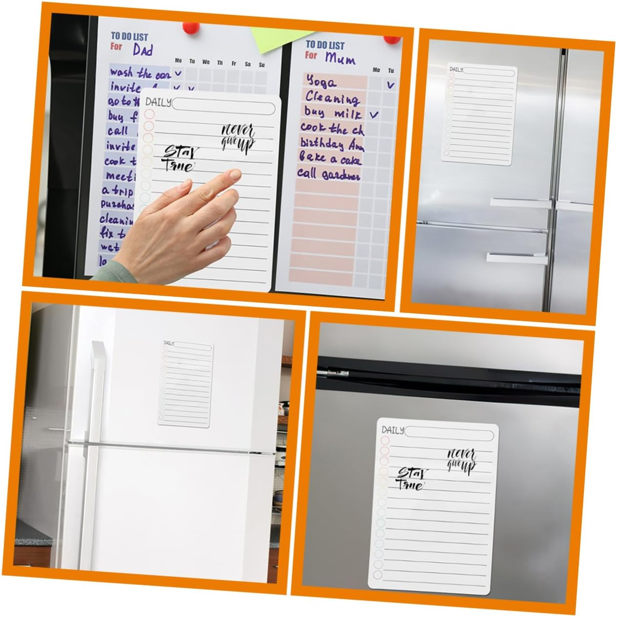 NAMOARLY Planner Acrylic Board Daily Schedule Planner Memo Planner for Fridge Magnetic Dry Erase Plan Board Whiteboard for Fridge Erasable Magnetic Board image number 3