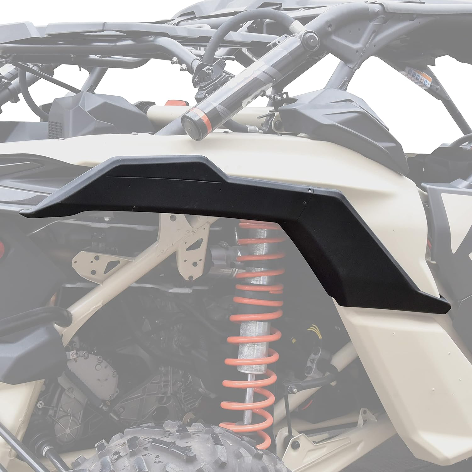 SAUTVS Left & Right Fender Deflector for Can-Am X3 MAX, Black Plastic Rear Fender Deflector Kit for Can Am Maverick X3 XDS XRS MAX Turbo R 2017-2023 Accessories (2PCS, Replace #705009511, 705009512) image number 5