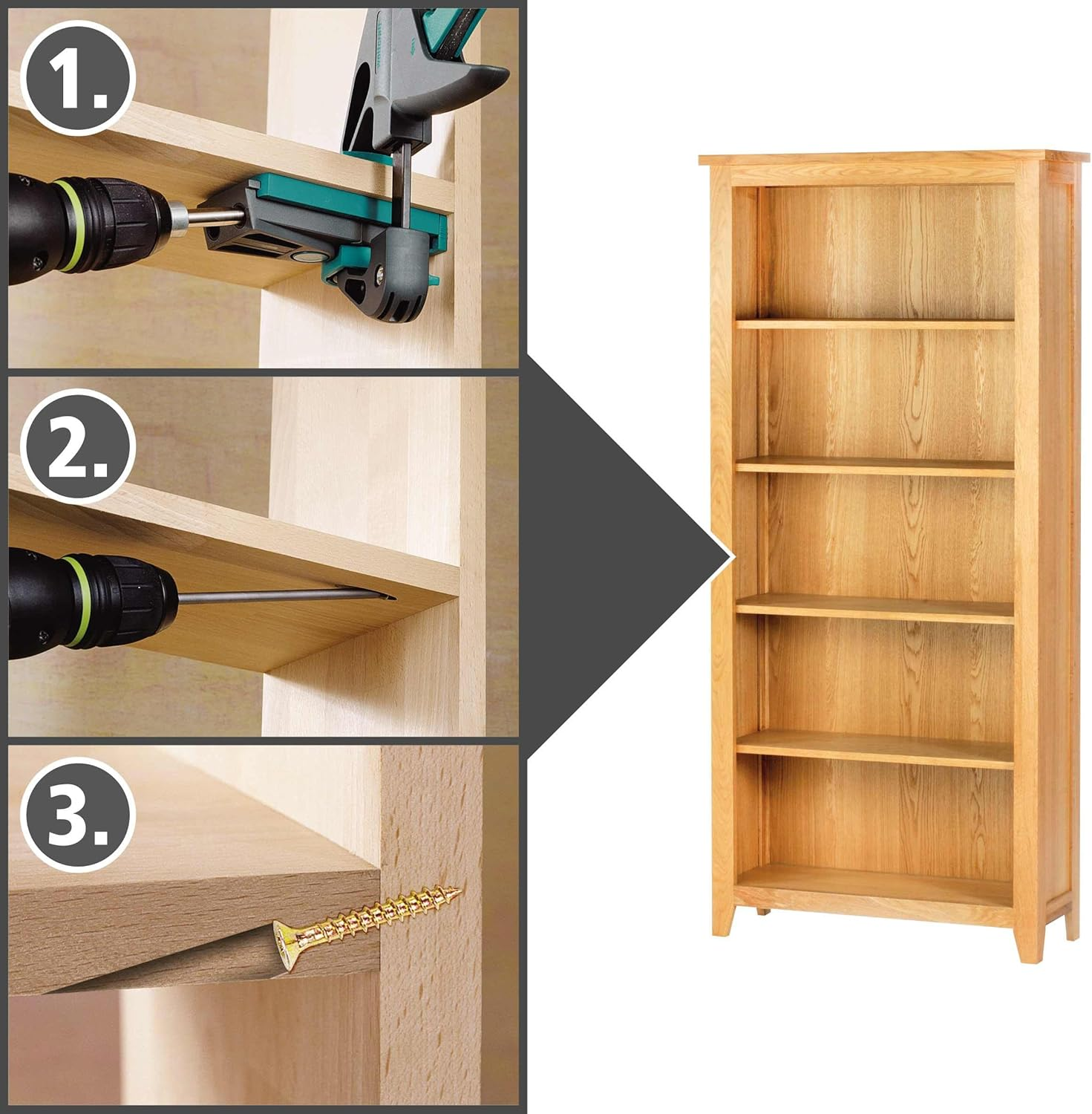 Wolfcraft Undercover Jig Set PZ, 55 Pcs. I 4642000 I Complete Sets for Invisible Fastenings image number 2