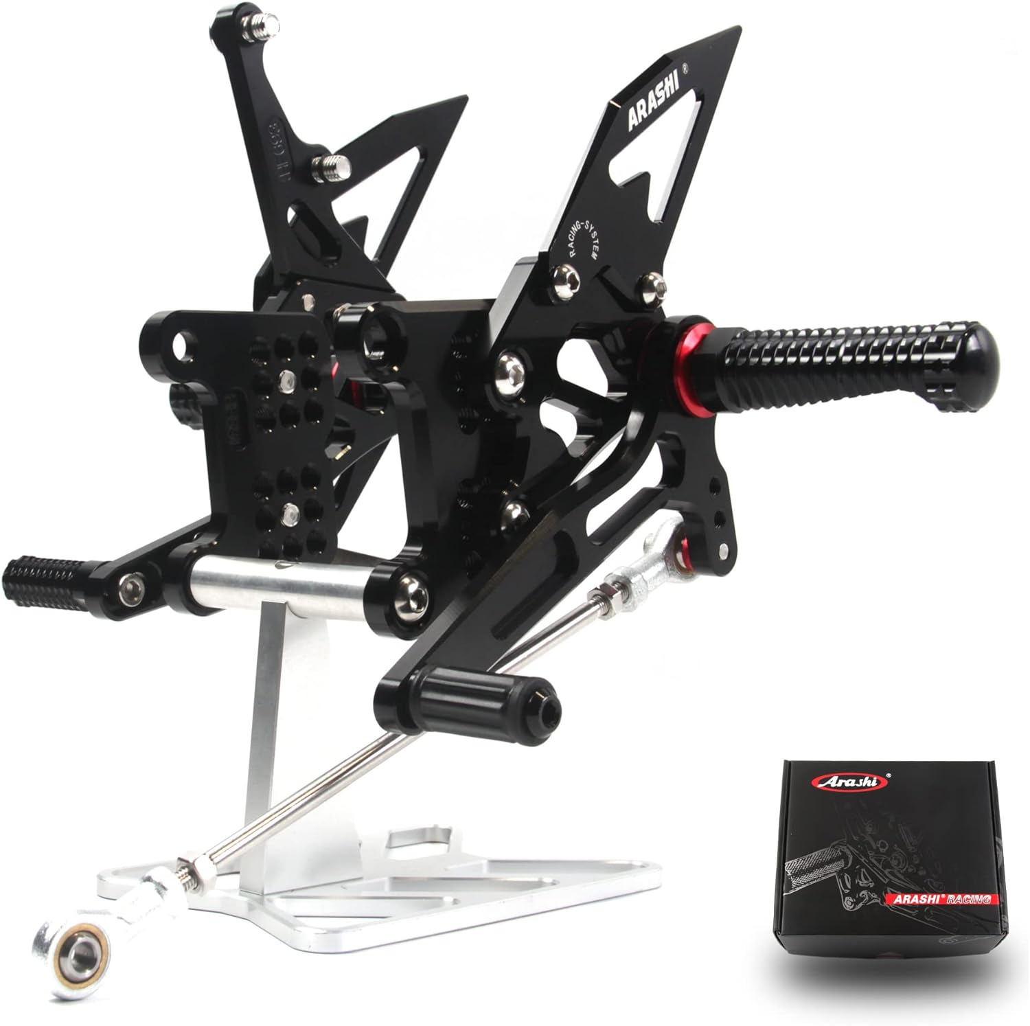 Arashi (Version 2.0) Rearsets for Triumph Speed Triple 1050 2005-2010 / Daytona T595 T509 955I 1997-2005 Motorcycle Accessories Parts Adjustable Footrests Footpegs Rear Sets Black 2006 2007 2008 2009 image number 4