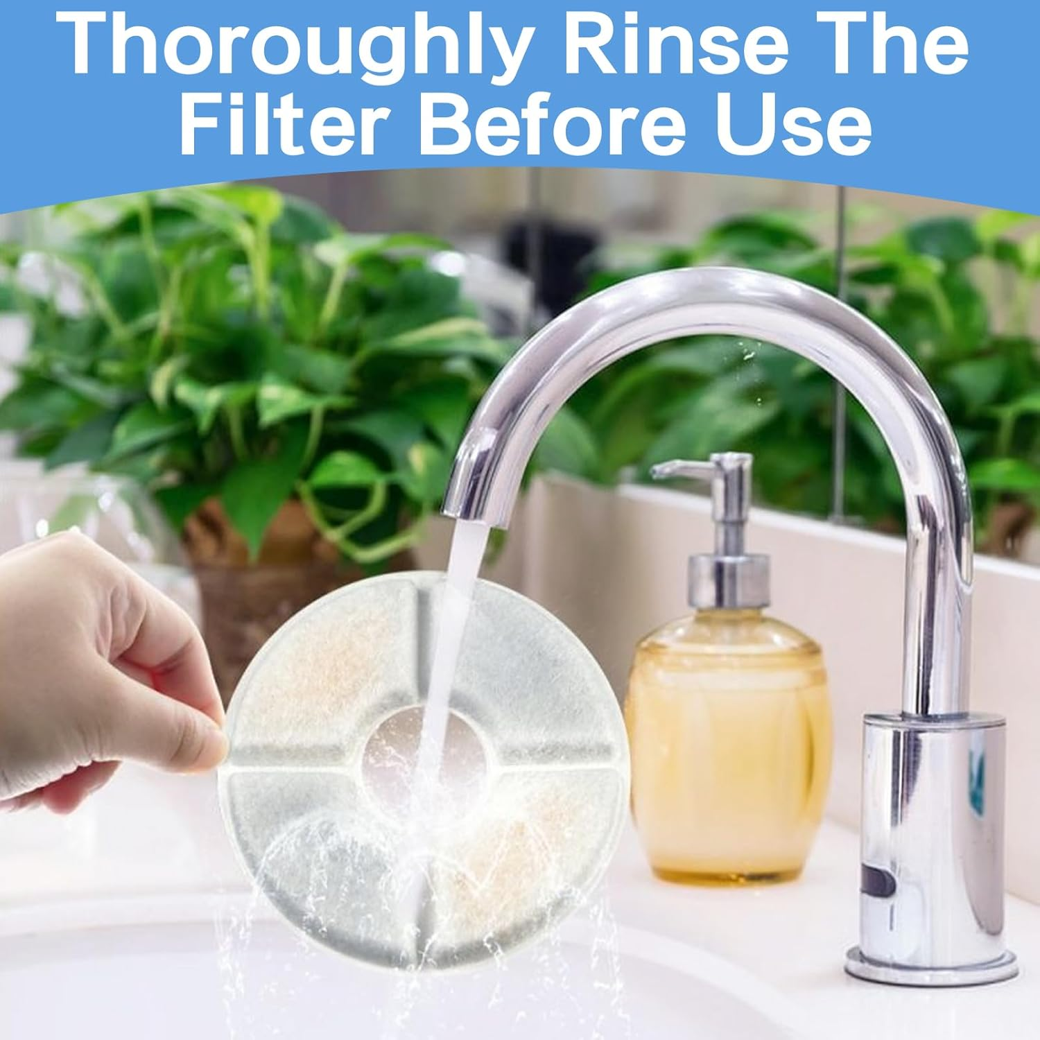 Drinking Fountain Filter round Pack of 8 Cat Fountain Filter Drinking Fountain for Cat Replacement Filter for Drinking Fountain with Resin and Activated Carbon for Cats and Dogs Water Dispenser image number 3