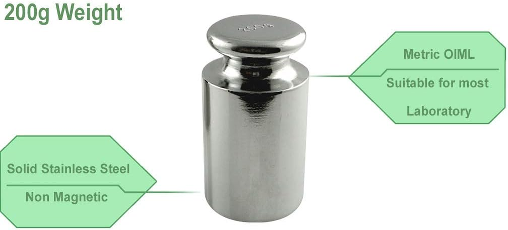 American Weigh Scales 200WGT Carbon Steel 200Gm Calibration Weight Scale with Chrome Finish image number 3