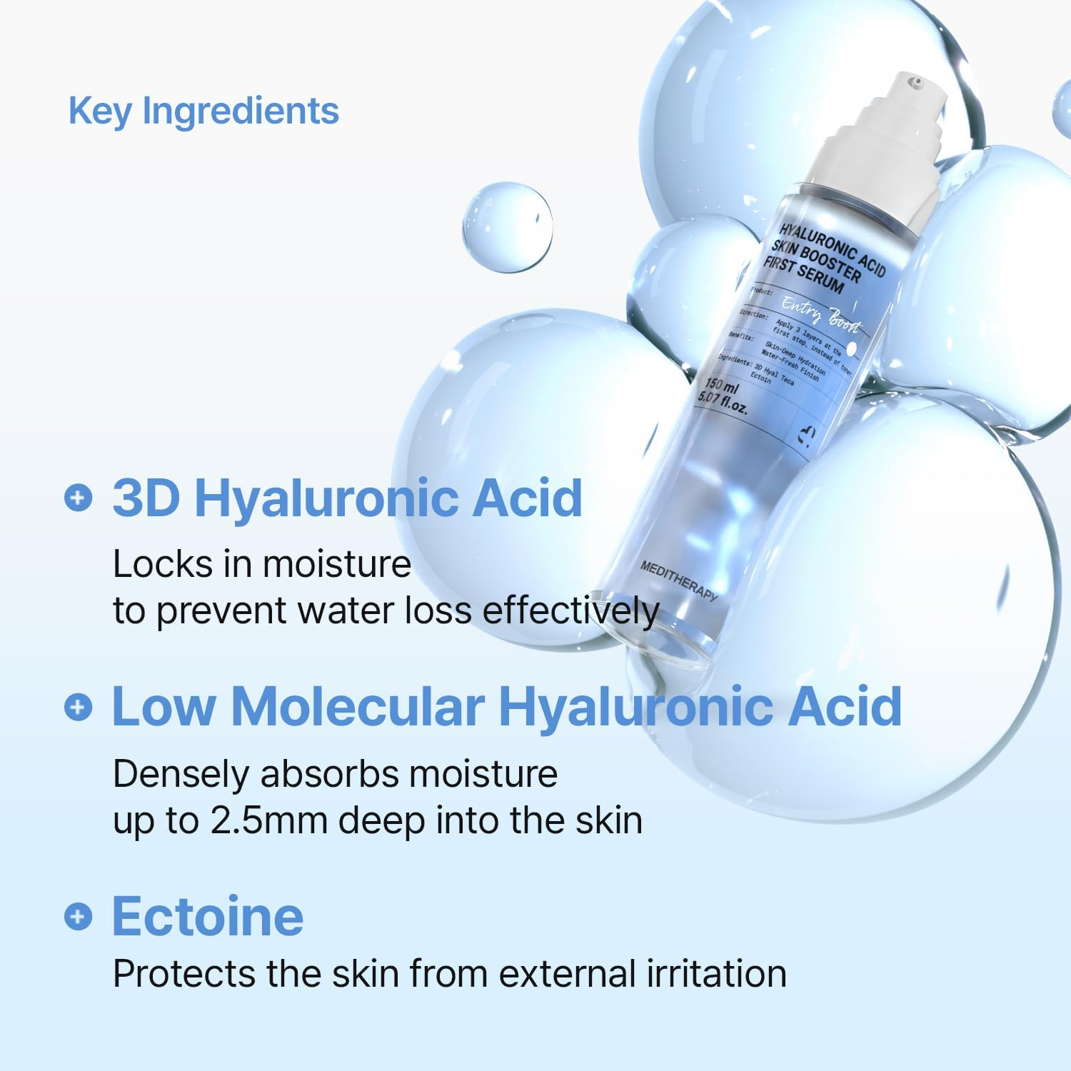 Meditherapy Hyaluronic Acid Serum XXL 150Ml (5.07 Fl.Oz.) &ndash; Ultra Hydrating Serum for Glowing Skin, Non-Sticky, Anti-Aging & Wrinkle Care, Korean Skin Care image number 5