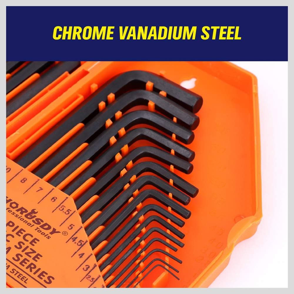 Tootoo 31Pc Allen Key Set Metric & Imperial Combination Hex Wrench Keys with T-Handle image number 4