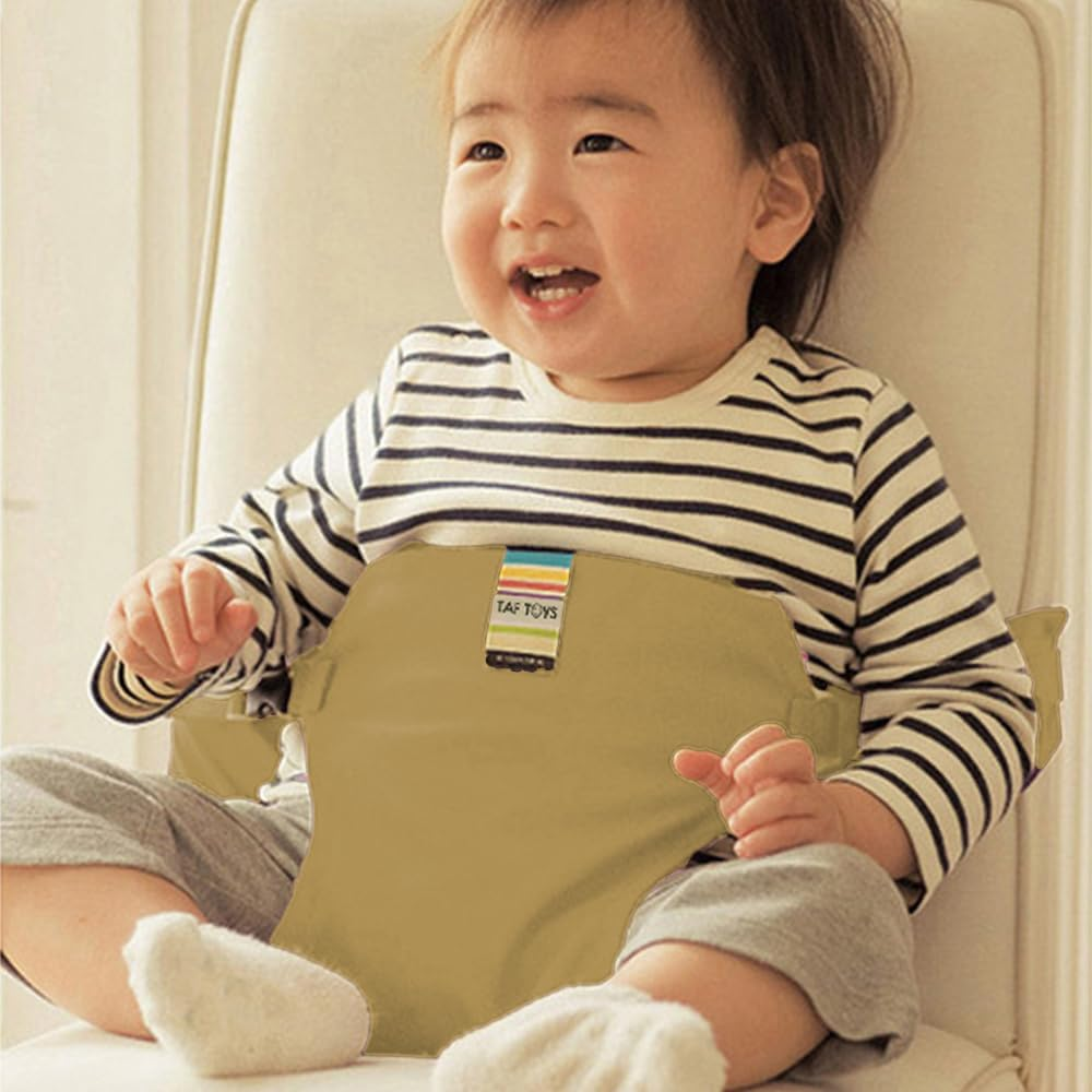 Portable High Chair, Travel High Chair for Toddlers with Adjustable Straps to Fit Most Chair, Portable Dining Seat Strap for Travel Home Restaurant Shopping (Khaki) image number 4