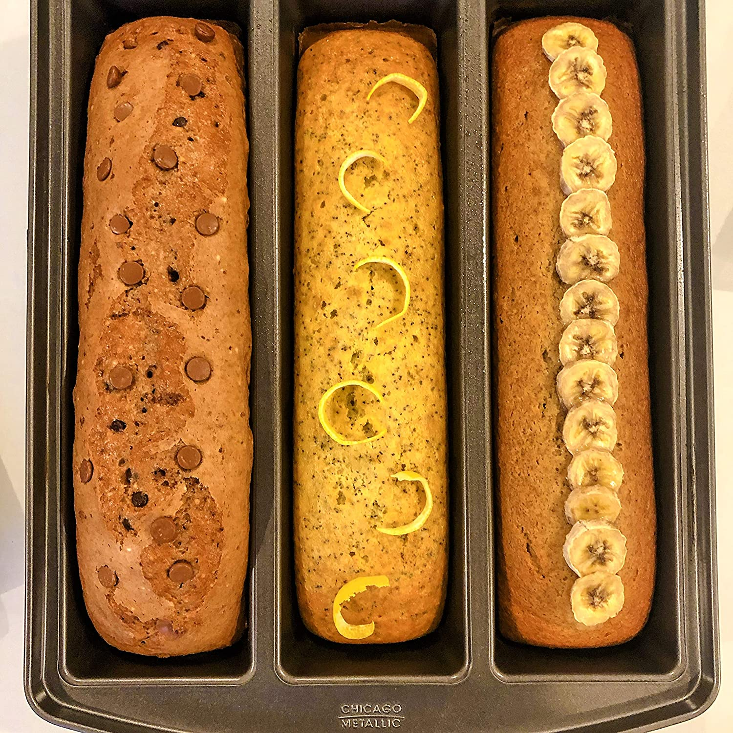 Chicago Metallic 26783 Professional Lasagna Trio Pan, 12.5 in by 3 in by 2.5 In, Silver image number 1