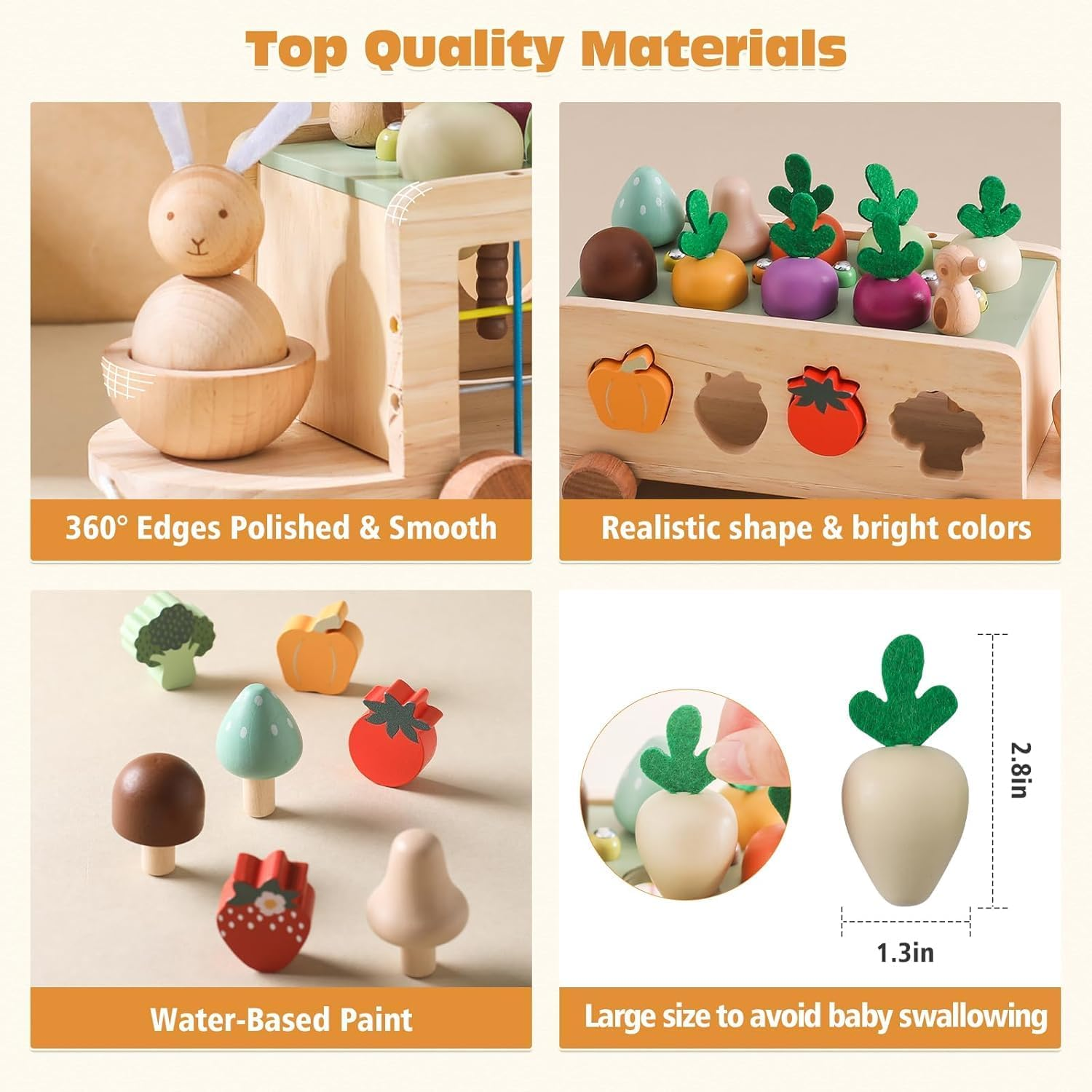 Toddlers Montessori Toy Wooden Educational Toys for Baby Boys Girls Shape Sorting & Matching Fine Motor Skills Toy Birthday Gifts for Kids image number 1