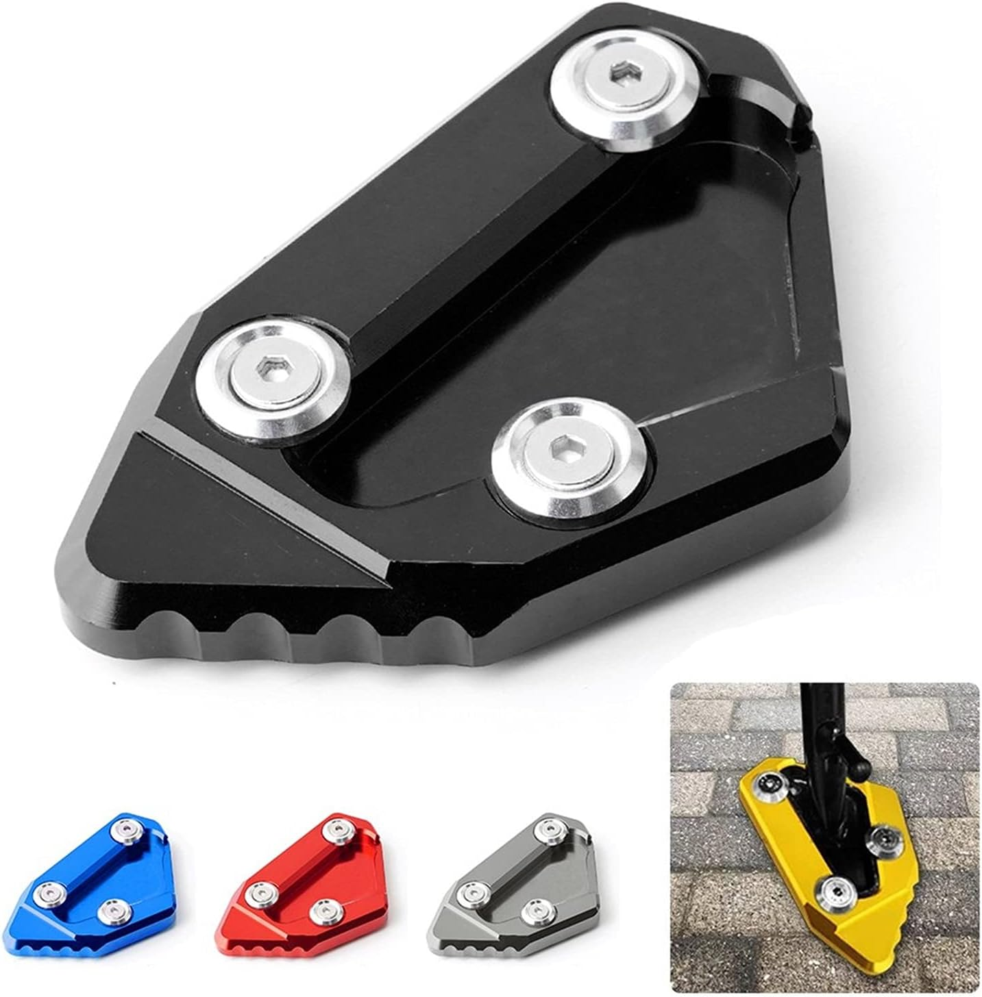 Motorbike Side Kickstand Pad for Suz&U-Ki GSXR1000 GSX-R1000 2009-2017 2016 2015 Motorcycle Accessories Kickstand Side Stand Extension Enlarge Plate (Color : 4)
