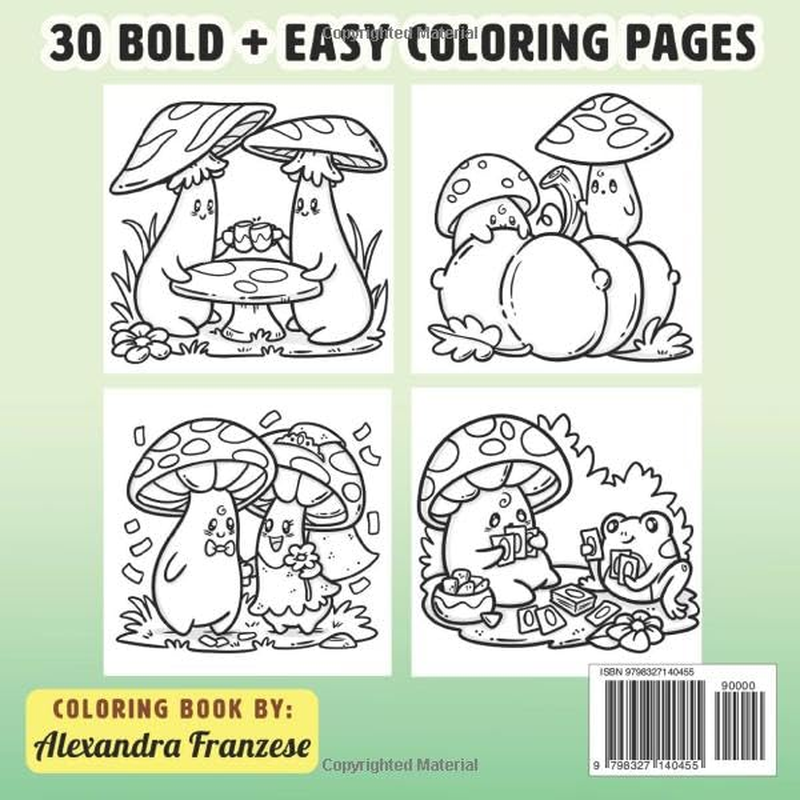 Simple Mushrooms Coloring Book: Easy and Bold Adorable Woodland Characters to Color, Great for Any Age to Enjoy, Relaxing and Stress Relief Activities image number 1