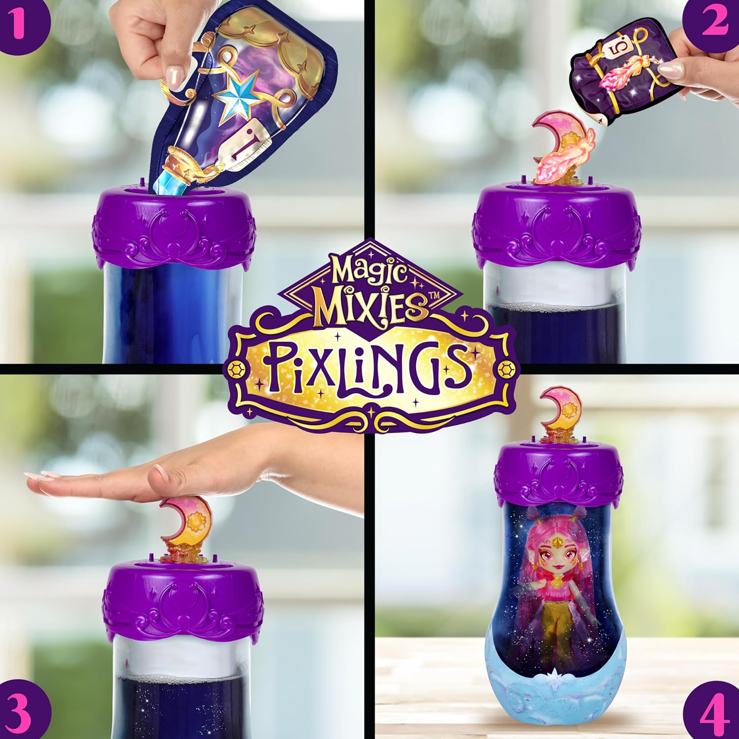 Magic Mixies Pixlings. Now with Shimmer Reveal! Pheona the Pheonix Pixling. Create and Mix a Magic Potion That Magically Reveals a Beautiful 16.5Cm Pixling Doll inside a Potion Bottle! image number 1