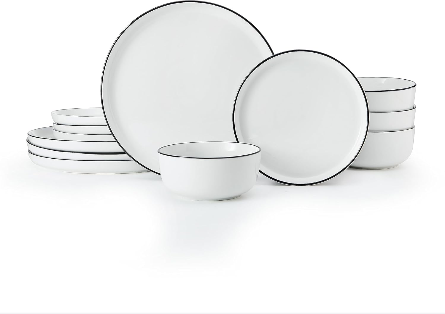 Mikasa Limestone Porcelain Dinner Set, White (12 Pieces) image number 6