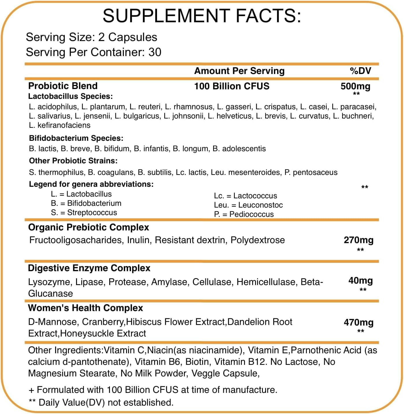 Glowbelly Women&rsquo;S Probiotic | 100 Billion CFU | 31 Strain Broad-Spectrum Blend with Prebiotics, Digestive Enzymes, Cranberry & D-Mannose | Vegan | 60 Shelf-Stable Veggie Capsules image number 1