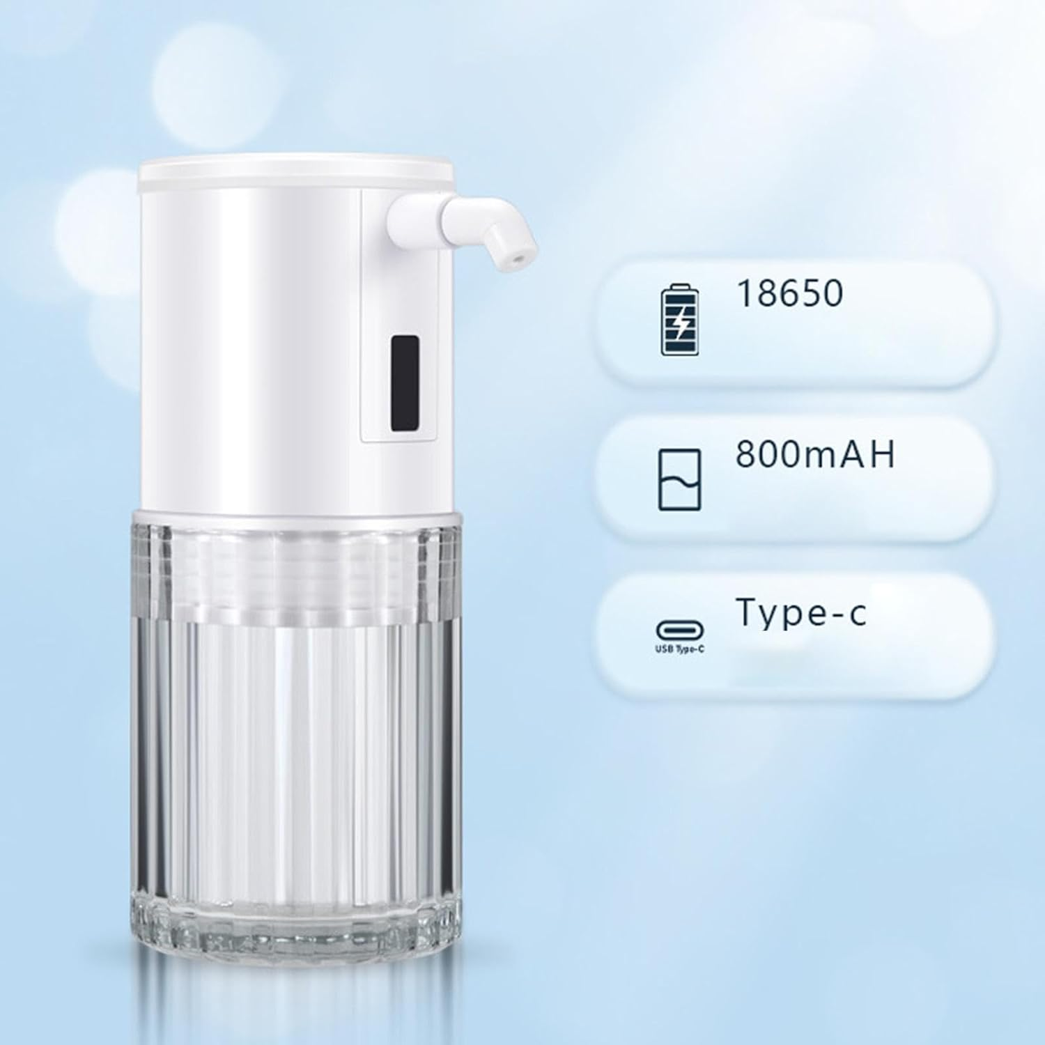 Glass Mouthwash Dispenser - Automatic Mouthwash Dispenser, Touchless Mouthwash Container | Rechargeable Countertop Mouth Wash Container, 3-Mode Glass Mouth Pump Dispenser for Bathroom and Kitchen image number 6