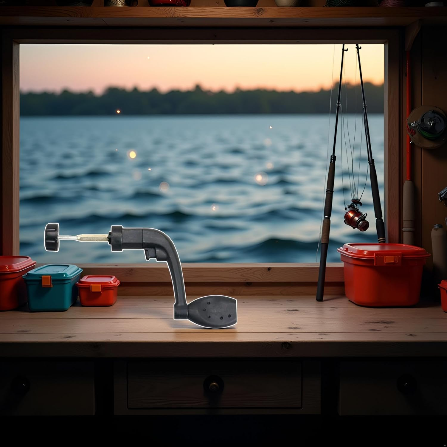 Fishing Spinning Reel Handle Grip Replacement, Plastic Fishing Reel Power Handle Crank Arm Spinning Reel Folding Rotary Knob Repair Parts Black 1 Pcs