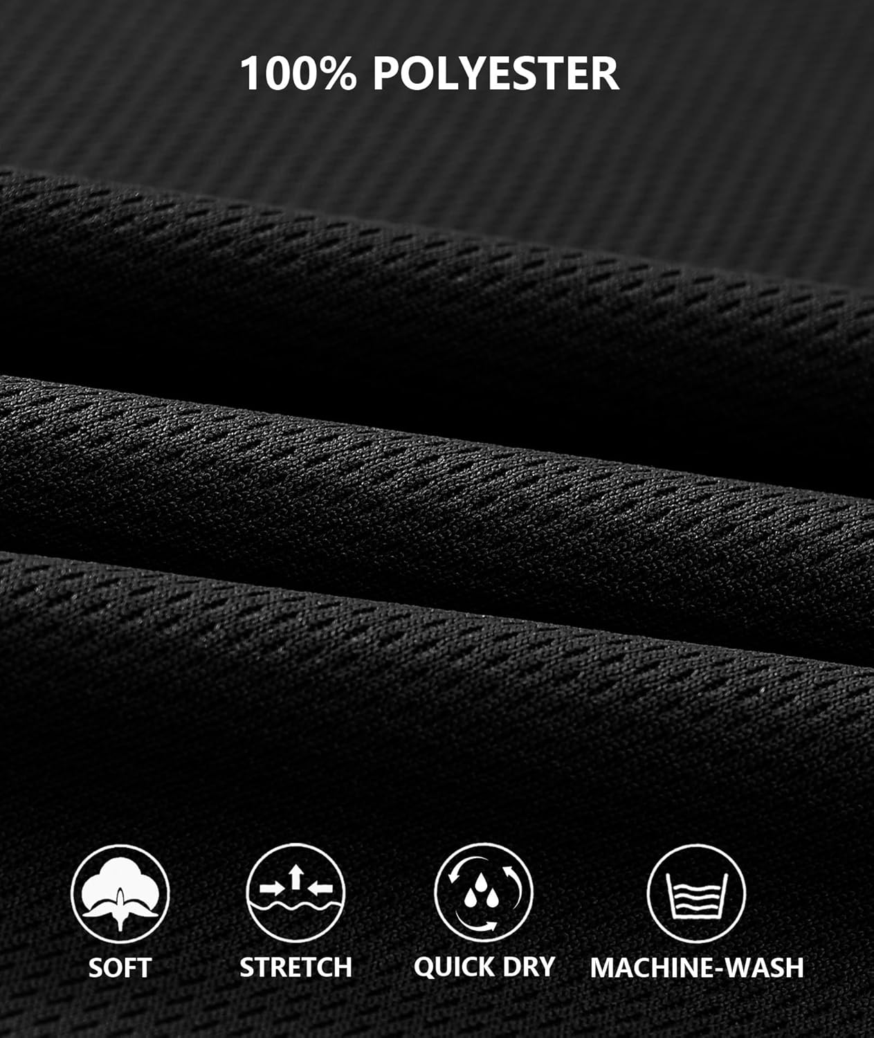 Mens Sport T Shirts Quick Dry Fitness Gym Workout Tshirts for Men 3 Pack Breathable Polyester Tennis Running Tops image number 2