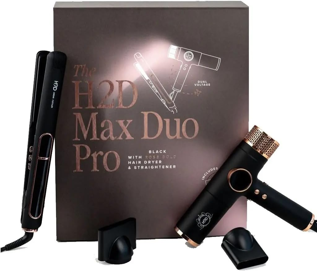 H2D Max Duo Pro Dynamic Matte Black BLACK with Rose Gold - Professional Hair Dryer & Straightener image number 3