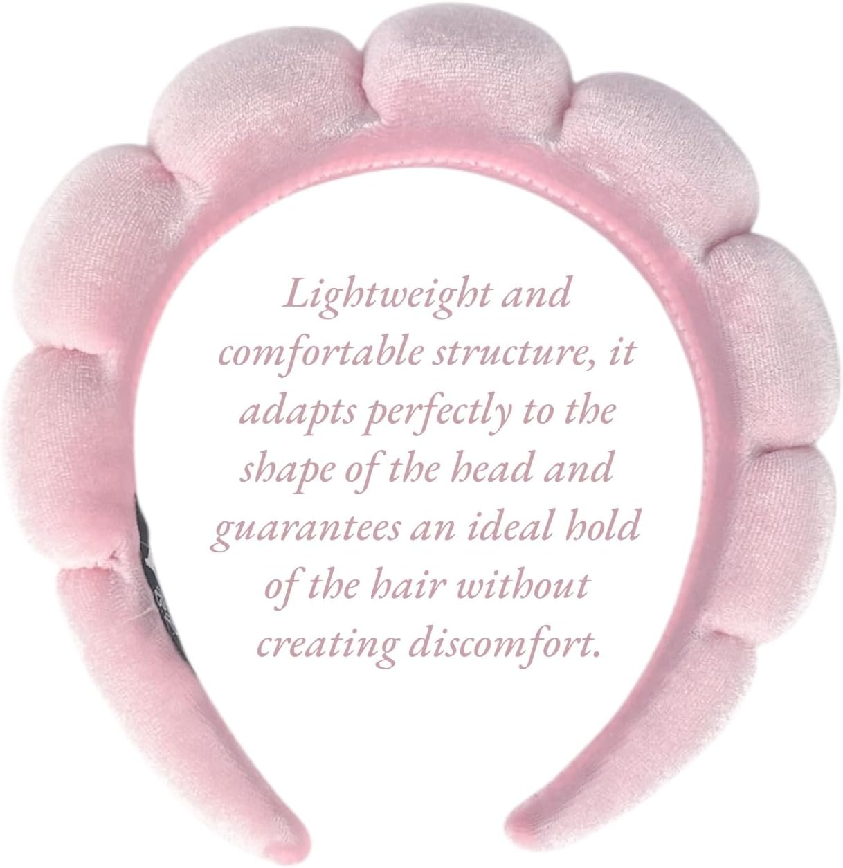 Bottega Della Principessa Ladies Curved Velvet Alice Band Alice Band Skin Care Viral Tik Tok Beauty Routine Makeup Spa with Organza Bag image number 3