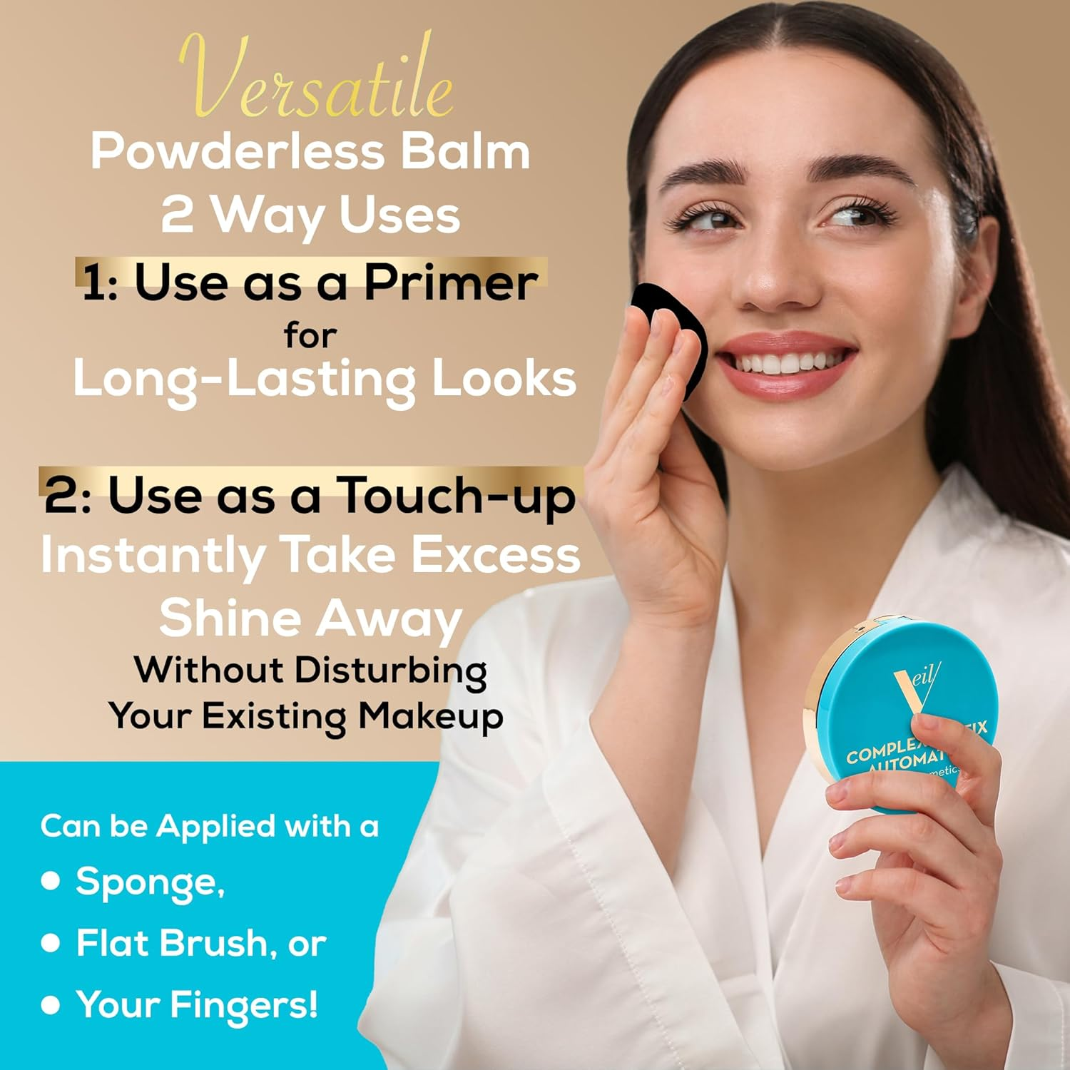 Veil Cosmetics Automatte Mattifying Balm for Poreless Face Makeup Primer, Touch-Up, Paraben Free image number 6