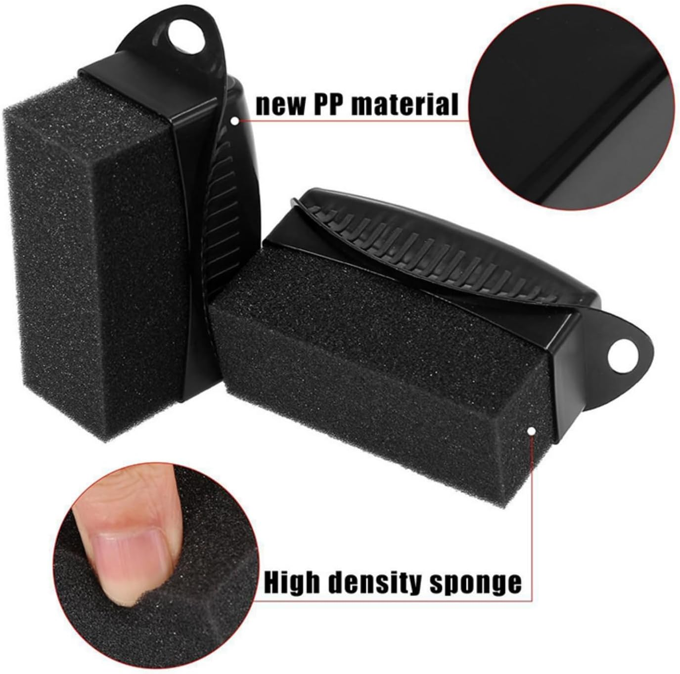 2Pcs Car Wheel Waxing Sponge Tire Shine Applicator, Tire Shine Sponge Pad Tire Shine Applicator, Auto Tyre Cleaning Pad, for Tire Dressing Applicator Car Tire Shine Applicator (Black) image number 6