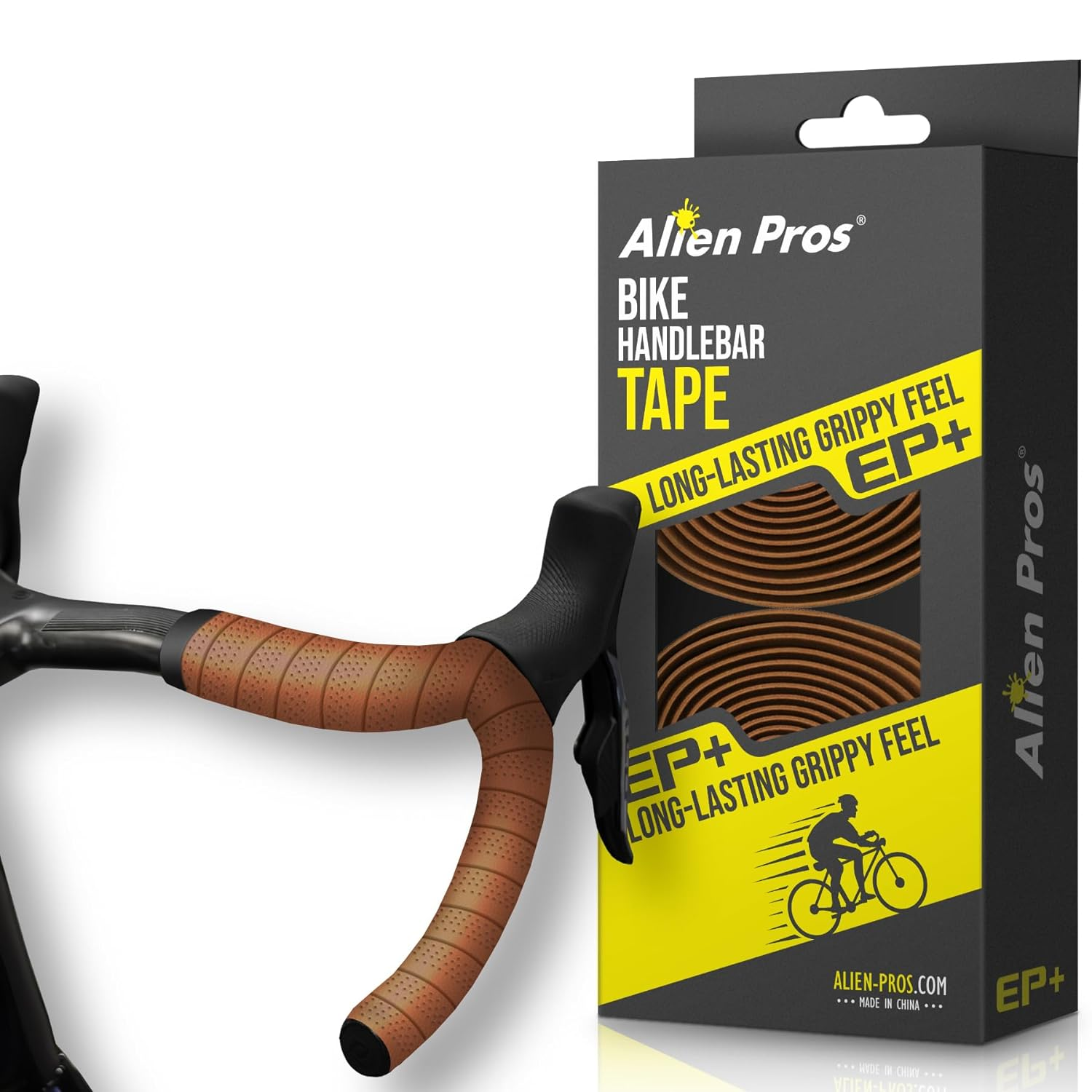Alien Pros EP+ Brown Handlebar Tape (Set of 2) - Wrap Your Bike for Comfortable and Fantastic Riding - Improve Bike Grip image number 3