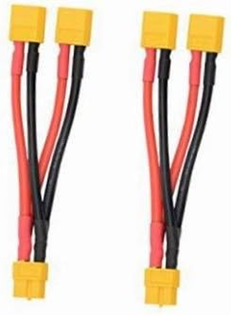 FLY RC 2Pcs XT60 Parallel Battery Connector Cable Extension Y Splitter for DJI Phantom RC Mode Helicopter Quadcopter