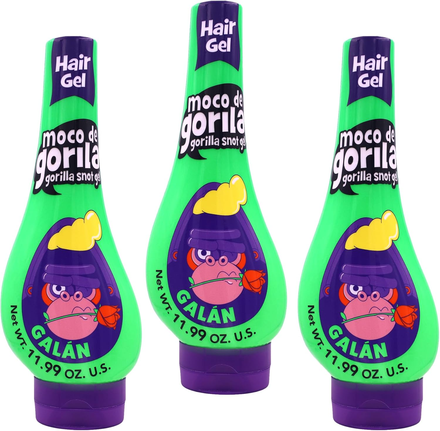 Moco De Gorila Galan Hair Styling Gel, Reactivatable with Water, Long-Lasting Hold, 3-Pack of 11.99 Oz Each, 3 Squeezable Bottles image number 5