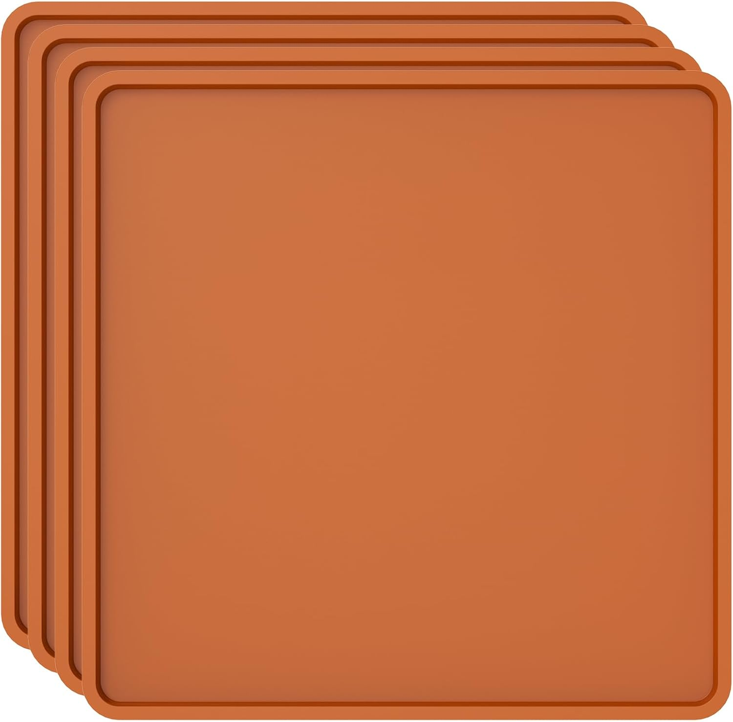 4Pcs / 6Pcs Silicone Tray Liner,Dryer Mat,Silicone Tray Mat,Silicone Fruit Leather Trays,Fruit Leather Tray,Non Stick Silicone Dehydrator Mats for Fruits Meat Vegetables (4Pcs / Set)