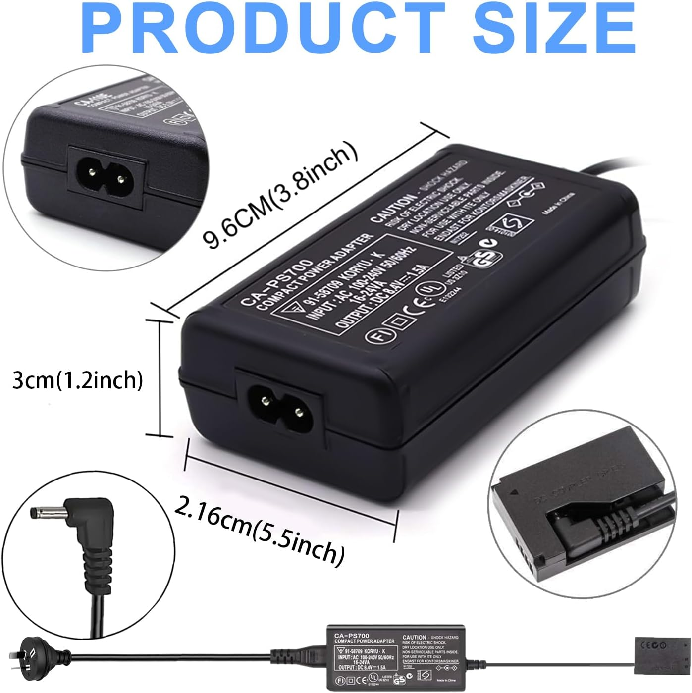 KWTOUL ACK-E15 AC Power Adapter DR-E15 DC Coupler Dummy Battery Kit Compatible with Canon EOS Rebel SL1, 100D EOS Kiss X7 DSLR Powershot SX70 HS Camera