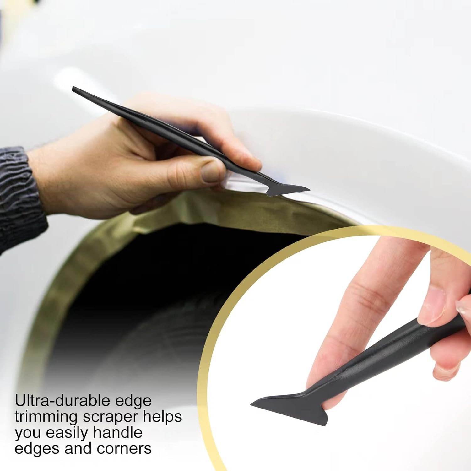 Window Tinting Tools, Window Film Kit, Professional Car Wrap Kit, Vinyl Wrap Kit, Tint Kit Includes Square with Flannel Squeegee, Carving Knife, Safe Membrane Cutter, Edge Trimming Squeegee. image number 6