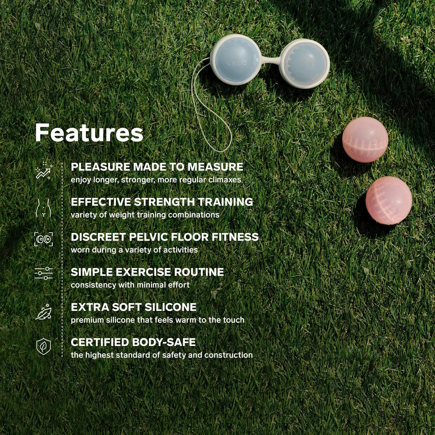 LELO Beads Classic - Kegel Balls for Women of All Ages &ndash; Premium Silicone Exercise Weighted Balls with String image number 1
