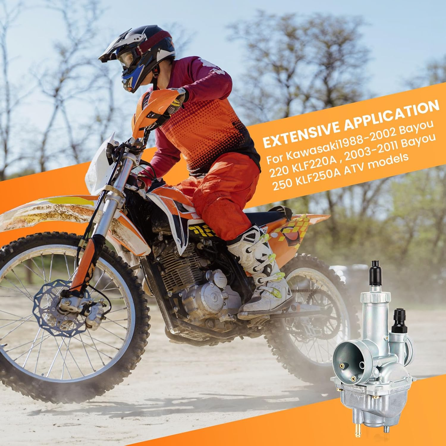 Lucky Seven Carburetor for Kawasaki Bayou 220 KLF220A KLF220 image number 3