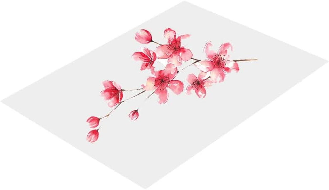 2 Pcs Japanese Cherry Blossom Temporary Tattoo Waterproof Clavicle Antique Flower Plum Blossom Peach Blossom Beautiful Small Fresh Simulation Tattoo image number 2