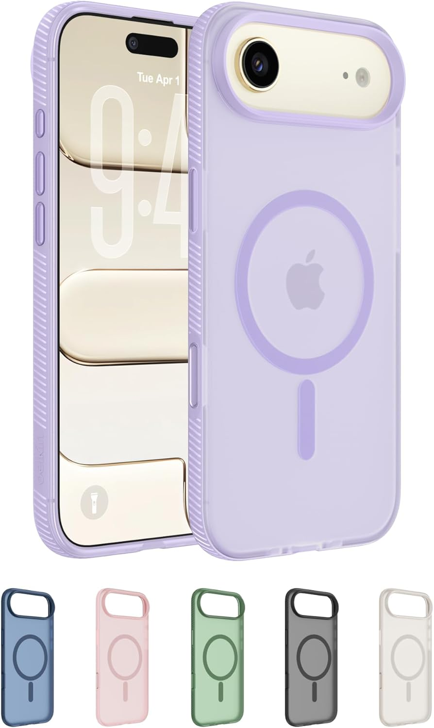 Belkin Sheerforce Grip Iphone 17 Case, Magsafe Compatible Mobile Phone Case with Non-Slip Edges, Iphone Protective Case, Magnetic, Transparent, Thin and Shockproof - Green image number 3