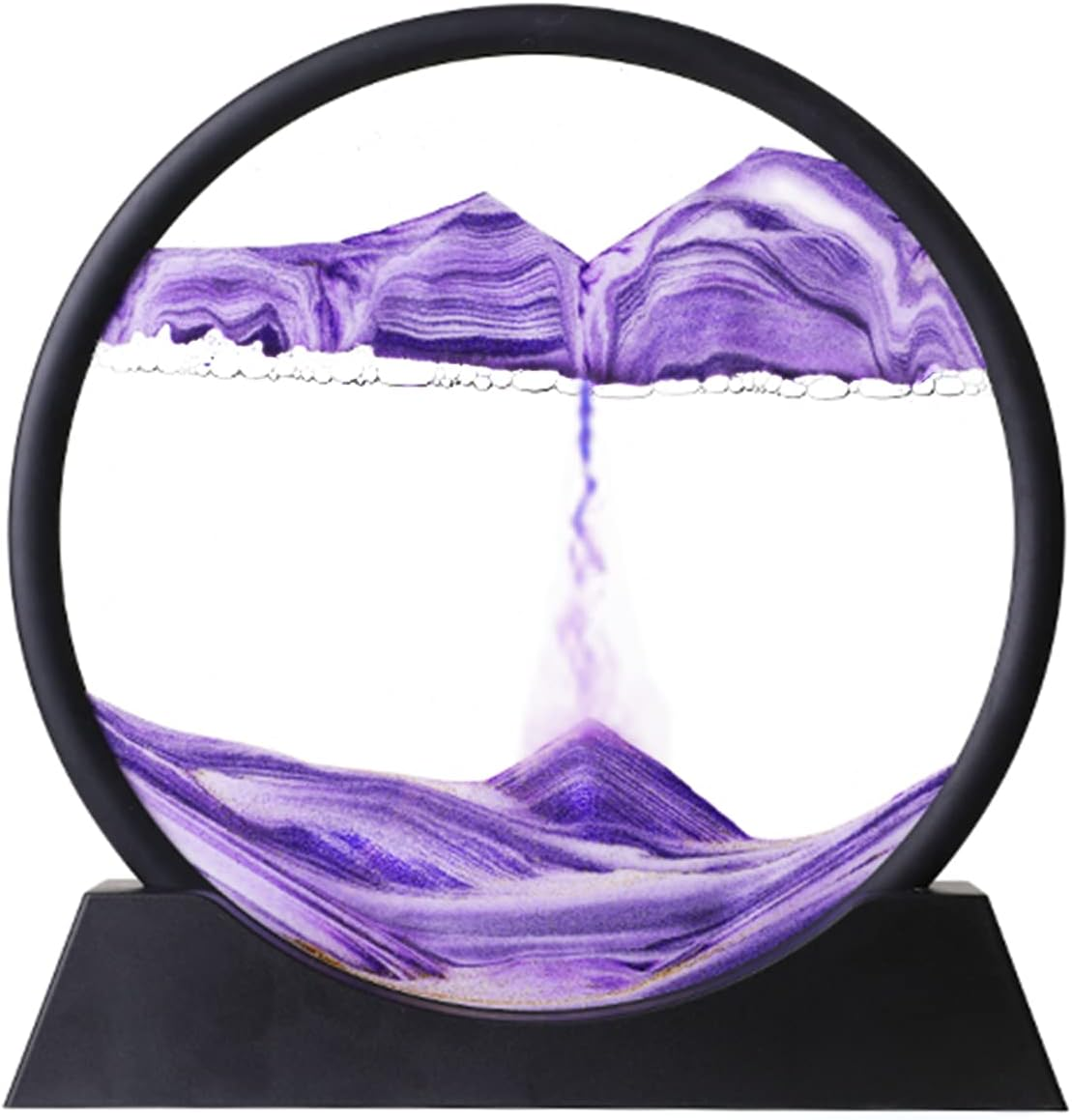 Sandbilder-Moving Sand Art Decor, Falling Picture in Motion, 3D Deep Sea Sandscape, Flowing Relaxing Toy, Rotating Display for Desktop Office Home (Purple, 12") image number 4