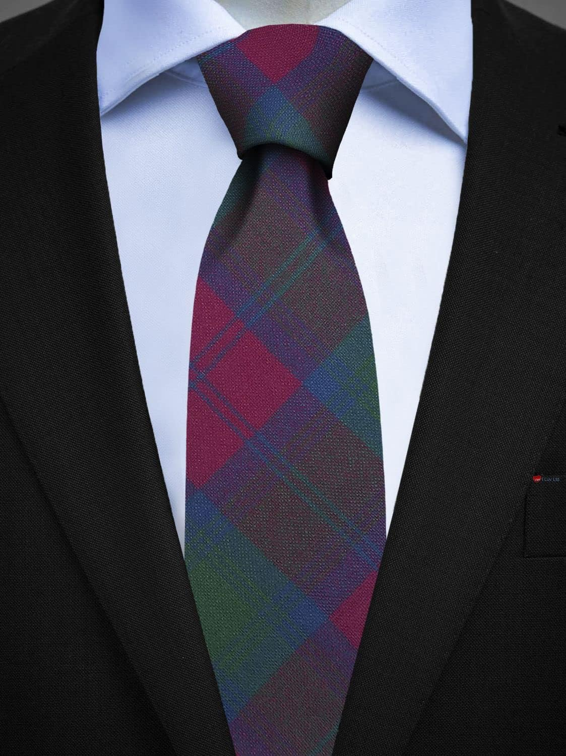 Mens All Wool Tie Woven and Made in Scotland in Lindsay Ancient Tartan image number 1
