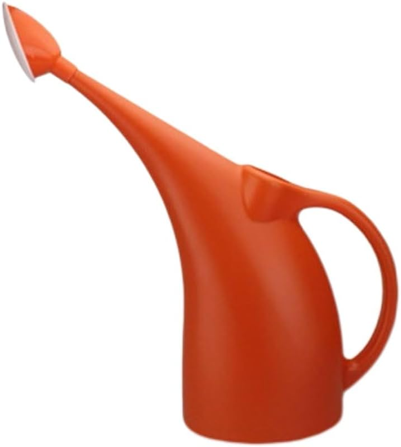 2L Plastic Watering Can Small Lightweight Cute for Indoor Garden Plants, Watering Can with Shower Head (Orange, One Size) image number 1