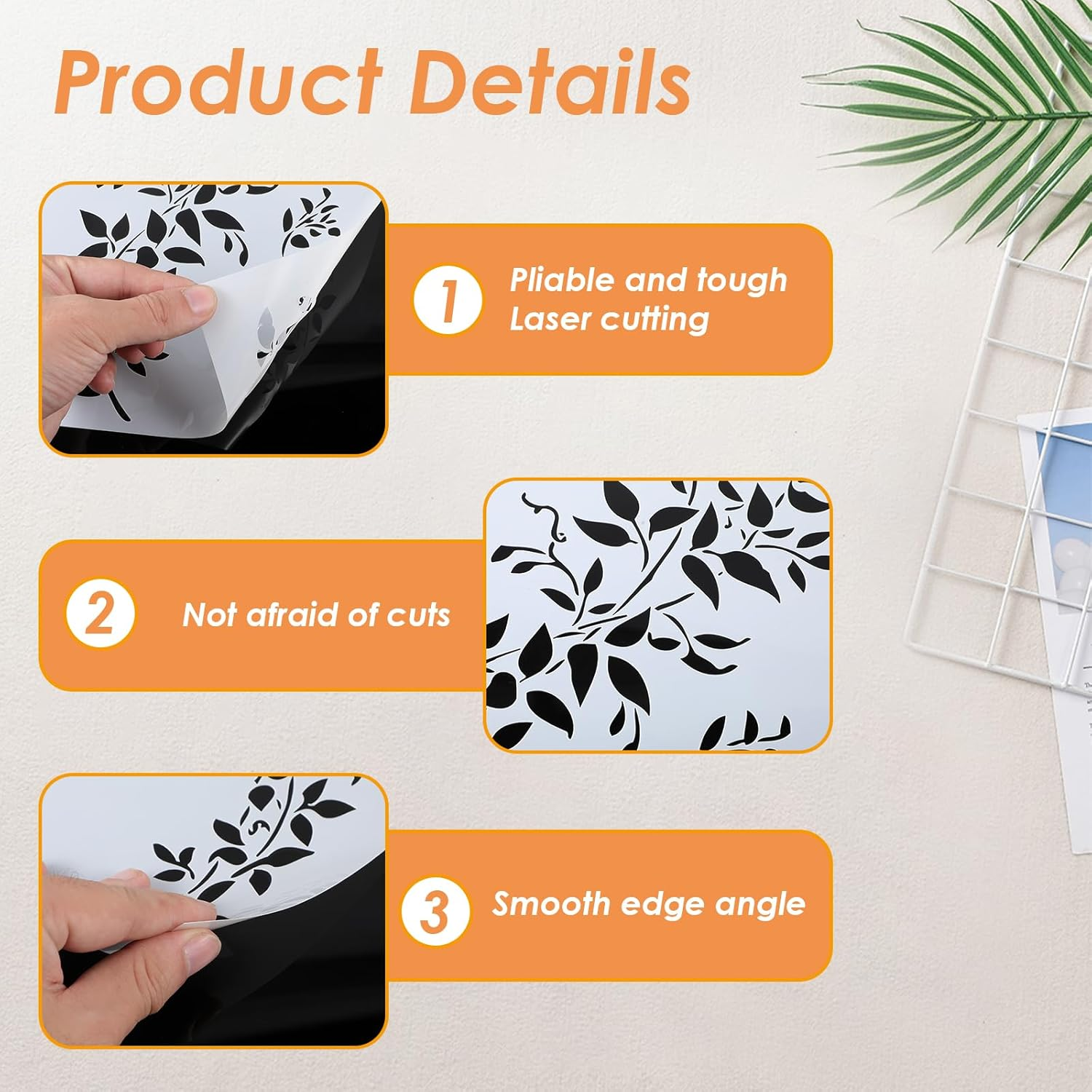 A4 Tree Vine Leaf Stencil for Painting, 8.3" &times; 11.6" Stencils for Leaf Crafts, Plant Painting Stencils for Burlap Art Painting on Wood Wall Door Canvas Home Decor Paint Scrapbook Coloring Decor image number 2