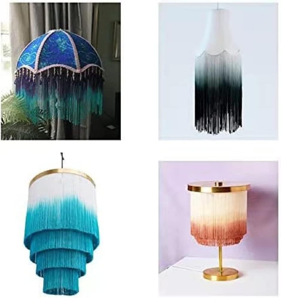 Fringe Trim Tassel 8 Inch Wide 2 Yards Long for Clothes Accessories Latin Wedding Dress DIY Decoration (3-Gold) - 2-Black Withsequins image number 5