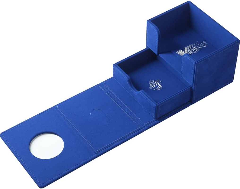 Gamegenic Cardfight!! Vanguard Nation'S Vault | Premium Deck Box | Holds up to 50 Double-Sleeved Cards | Extra Drawer for Power Counters and Accessories | Dark States - Blue Color | Made - Blue - Dark States image number 3