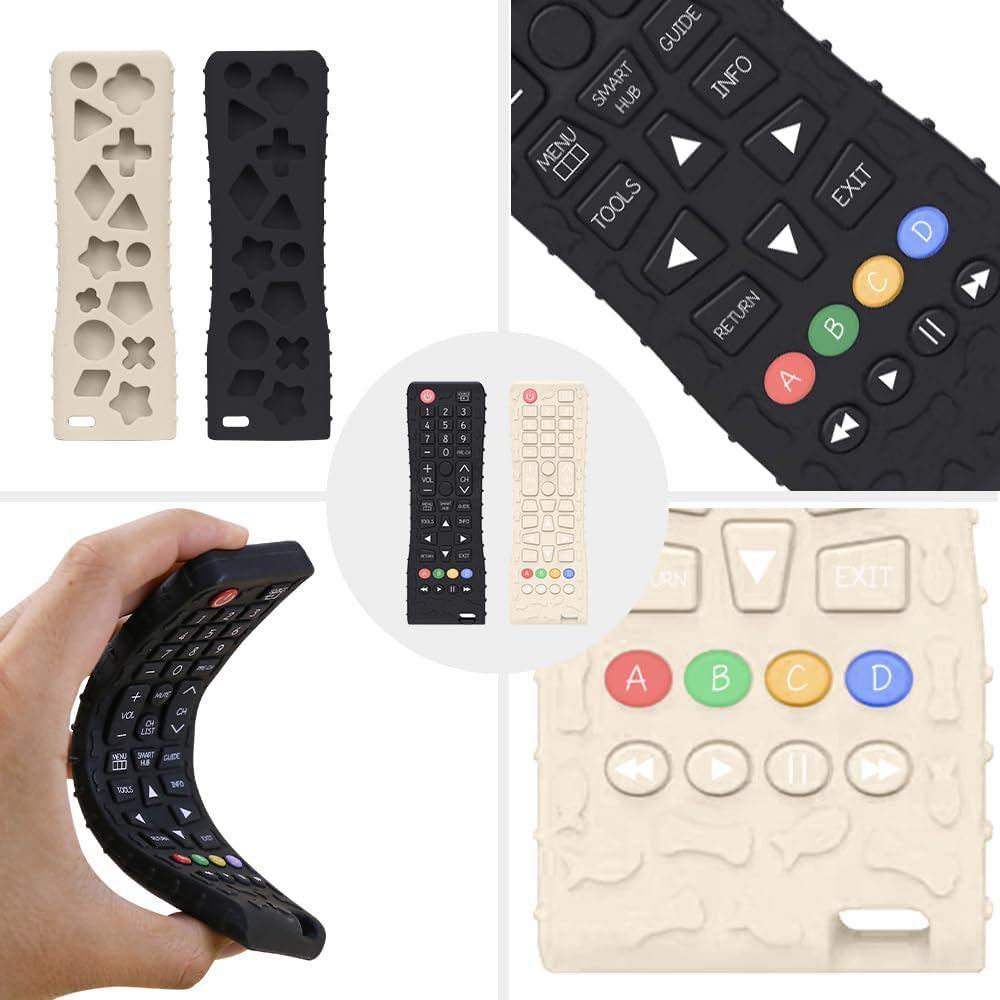 Generic Silicone TV Remote Control Toy for Babies & Toddlers - Just like Mum & Dad (White) image number 2