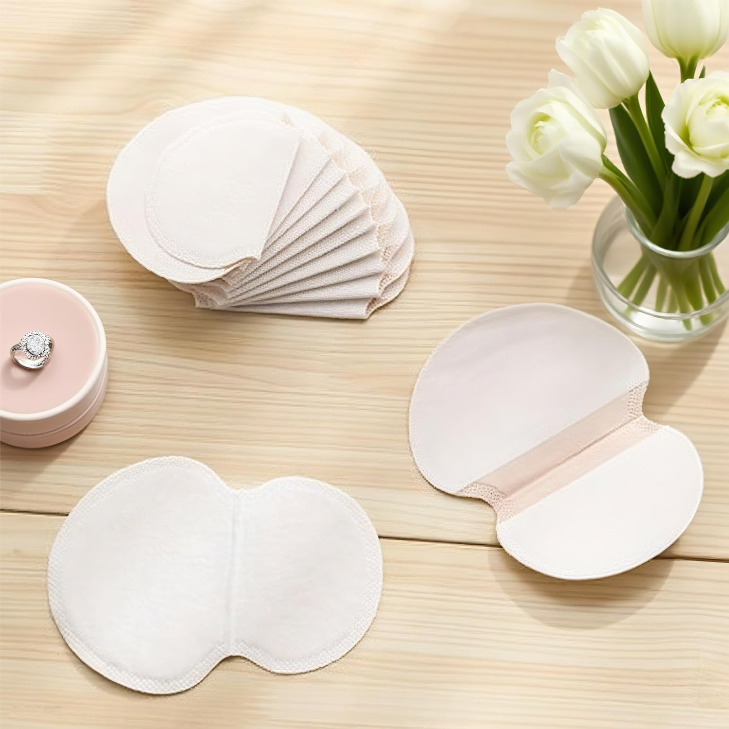 100 Pcs Underarm Sweat Pads/Anti-Perspirant & Odour Control for Men & Women/Absorbent Hyperhidrosis Protection, Comfortable & Unscented （Individually Wrapped） image number 2