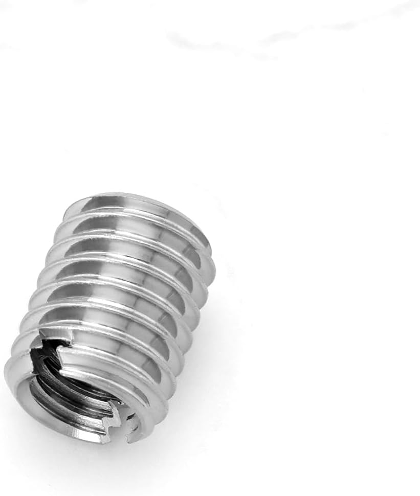 YINETTECH 20Pcs M8 to M6 Threaded Repair Insert Nut, Male Thread M8 X 1.25 and Female Thread M6 X 1.0 Length 10MM Conversion Reducer Nut Stainless Steel Slotting Thread Adapter image number 3