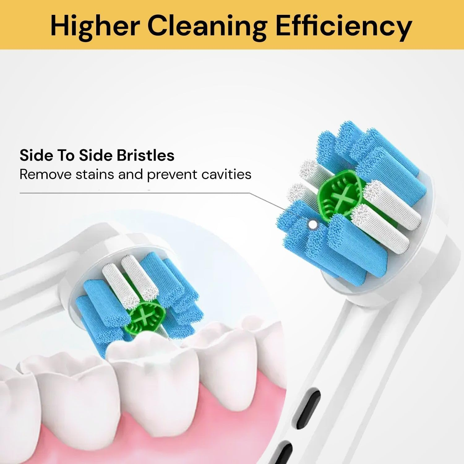 EZONEDEAL Electric Toothbrush Replacement Heads, Replacement Brush Heads, Professional Soft Clean Toothbrush Head, Replacement Toothbrush Heads Compatible with Oral B Braun (Normal Clean, 8 Pcs) image number 2