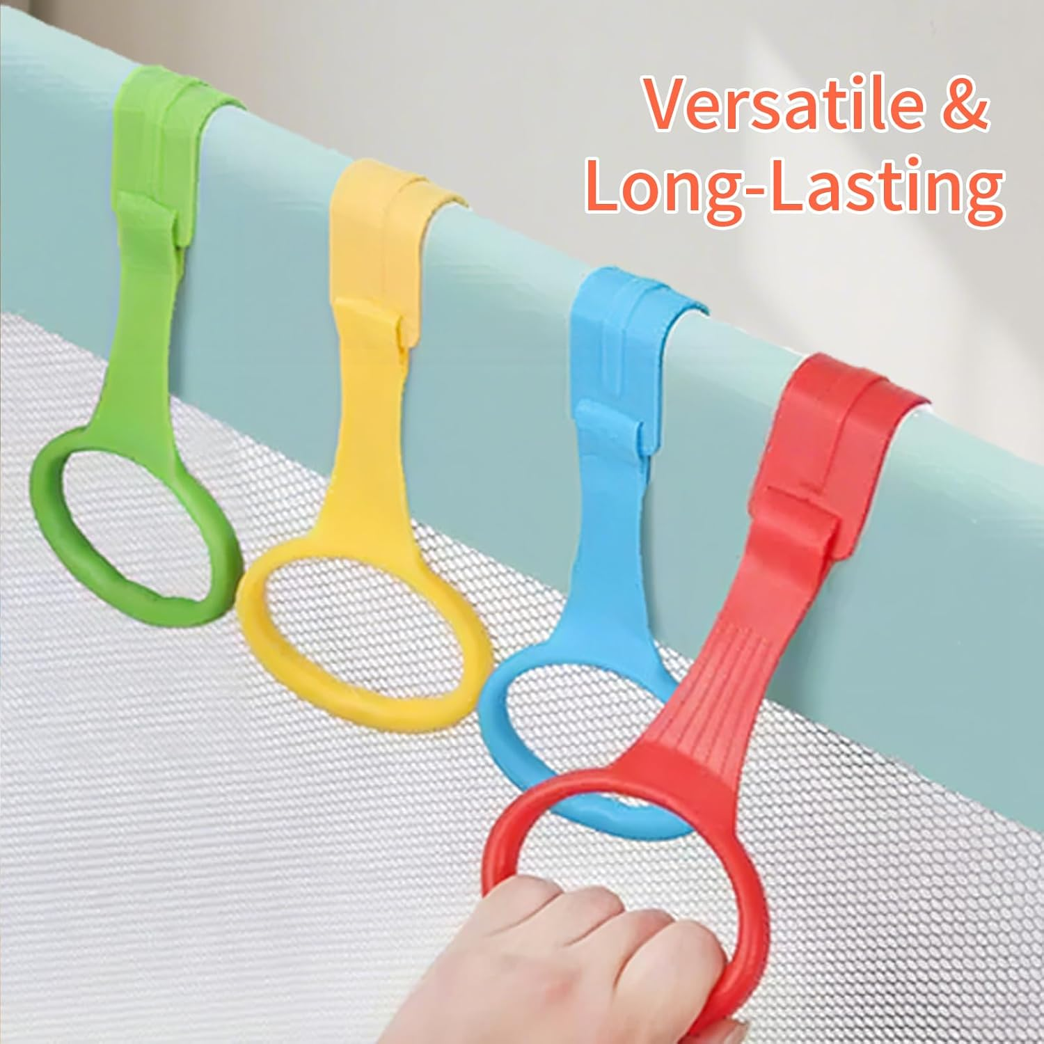 5Pcs Baby Play Pen Pull up Ring, Playpen Baby Pull Rings, Children'S Standing Baby Walking Aid Pull Rings, Crib Stand Rings, Walking Learning Tools image number 2