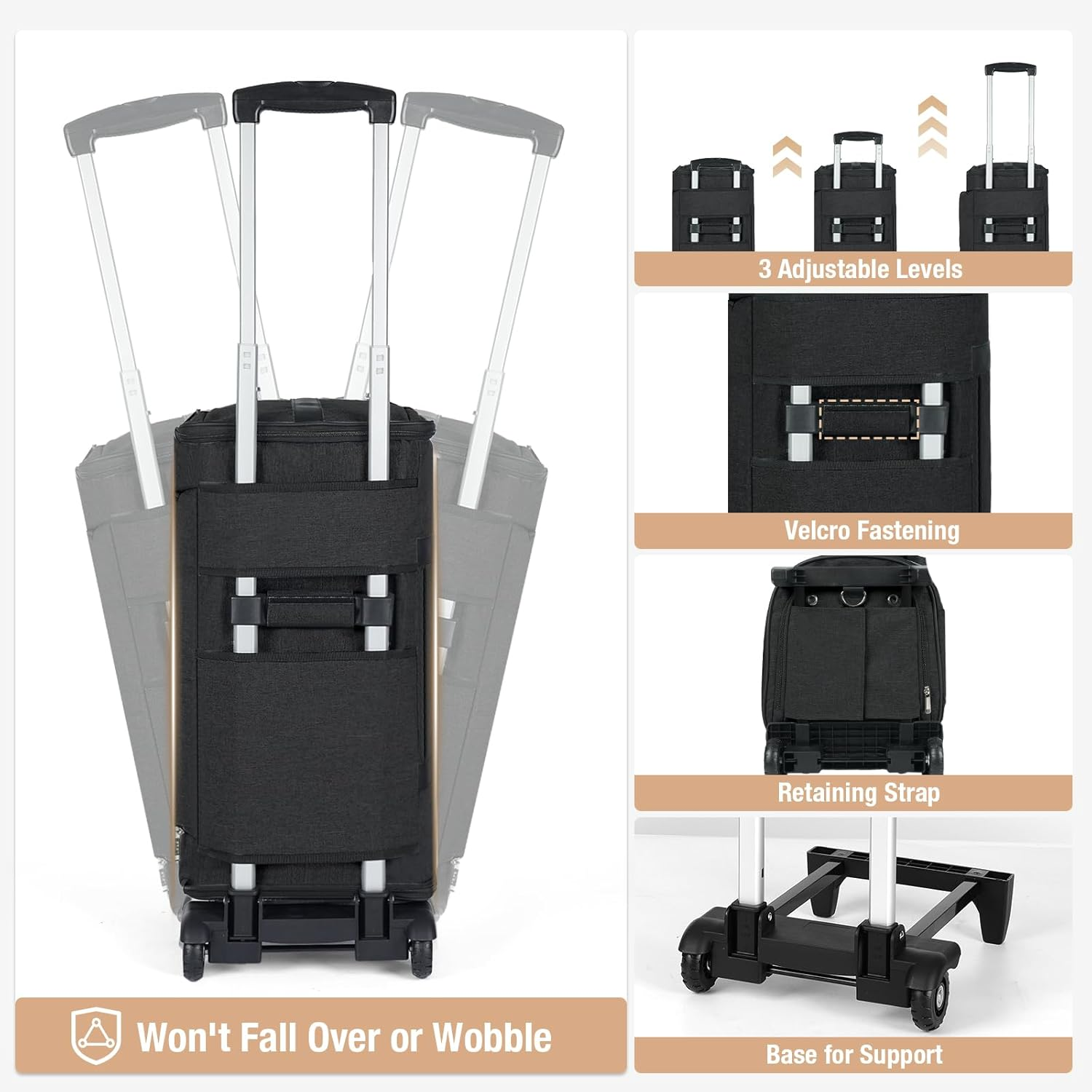 Lekespring Garment Bags with Wheels, Garment Convertible Weekender Bags, Large Carry on Garment Bags for Travel, Duffle Bag Garment Bag (Black, Medium) - Pink image number 2