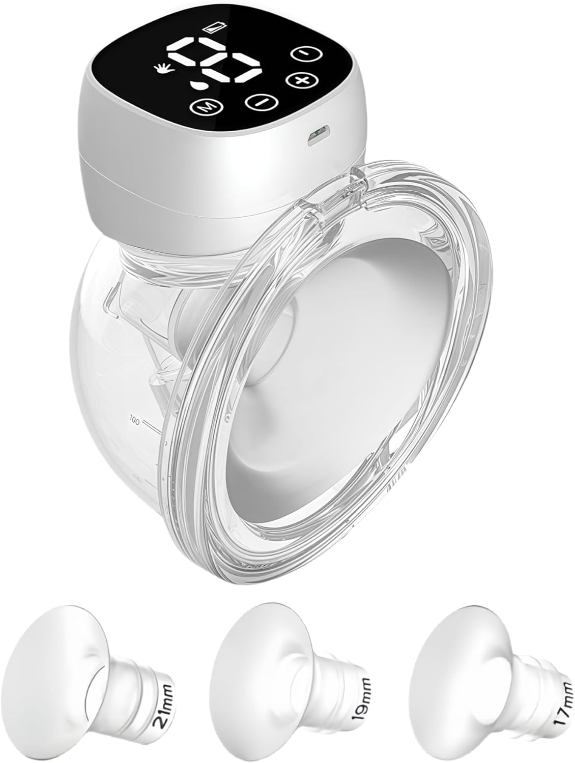 Wearable Electric Breast Pumps with LED Display,Hands Free Breast Pump, Portable Feeding Pump,Comfortable Flange 17Mm, 19Mm, 21Mm,24Mm Inserts, 3 Modes & 9 Levels Electric Portable. Fits All Breasts. image number 6