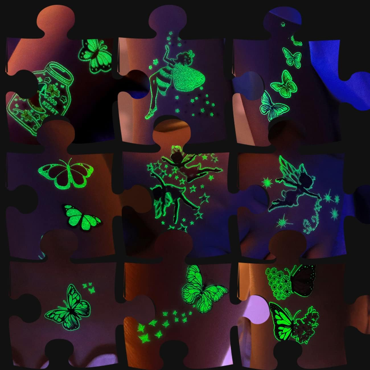 CHARLENT Luminous Butterfly Tattoos for Kids - 14 Sheets Glow in the Dark Butterfly Fairy Temporary Tattoos for Girls Birthday Party Favors Goodie Bag Fillers image number 4