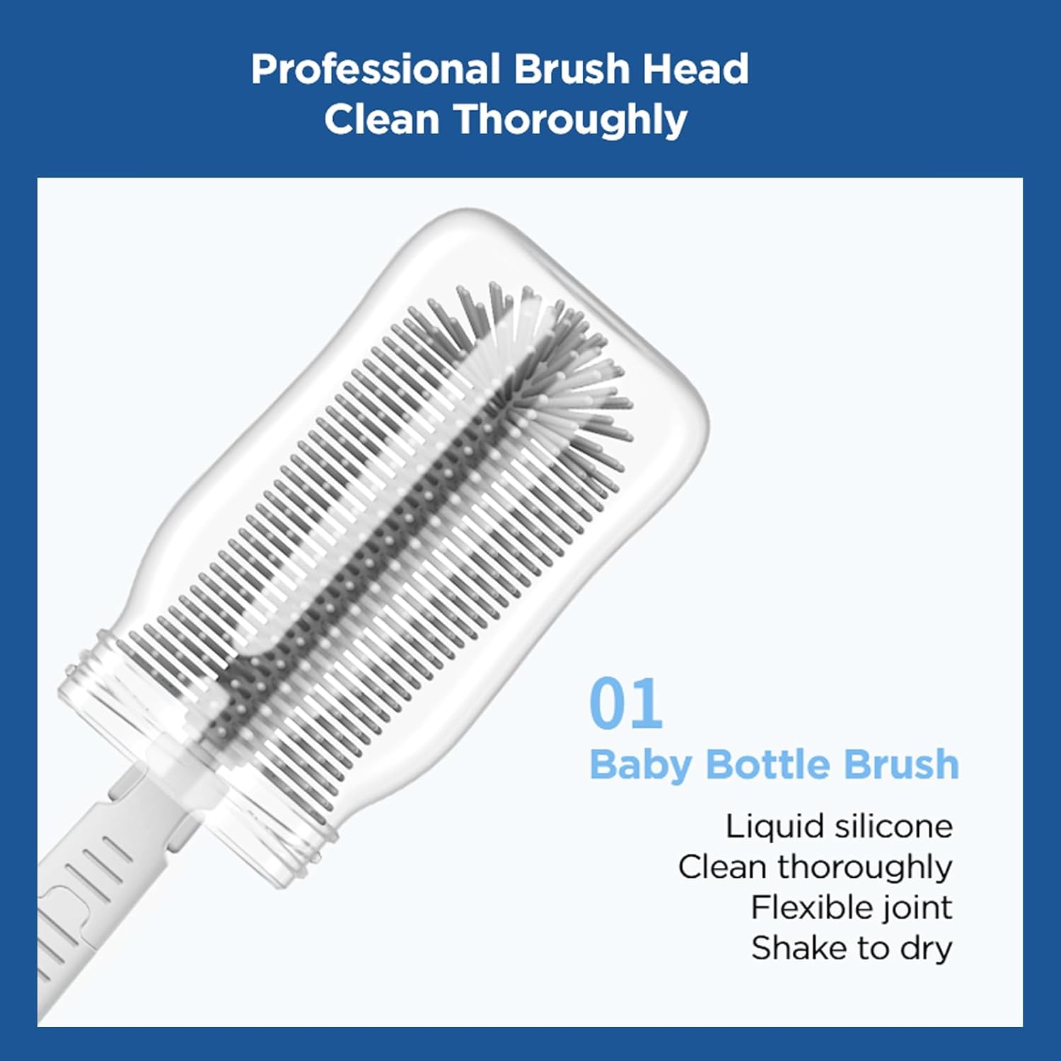 Travel Baby Bottle Cleaner Kit with Baby Bottle Drying Rack,Snap-On Extendable Silicone Baby Bottle Brush,Nipple-Shaped Brush,Straw Cleaner Brush,Baby Bottle Soap Dispenser.Pink. image number 1