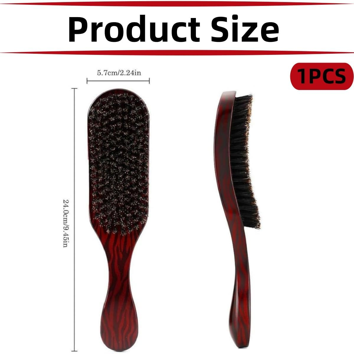 Gewaha Bristle Hair Brush, Stiff Bristle Hair Brush, Professional Massage Comb, for Beard Styling, Male and Female Hair Brush
